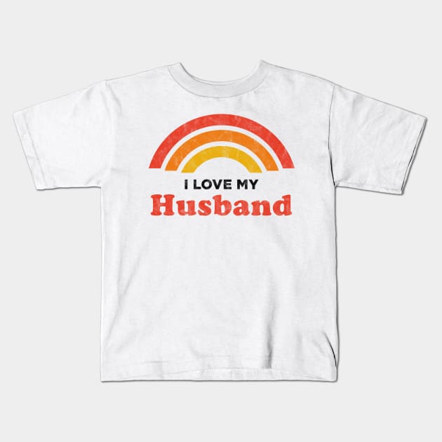 I Love My Husband Kids T-Shirt by karutees